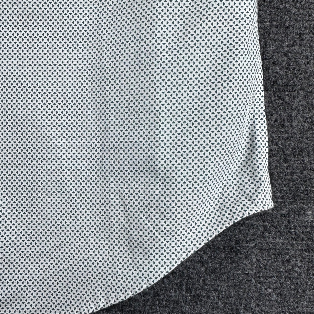 Banana Republic Button Down Mens L Large Tall Grey Geometric Non-Iron Slim Fit - Picture 8 of 14